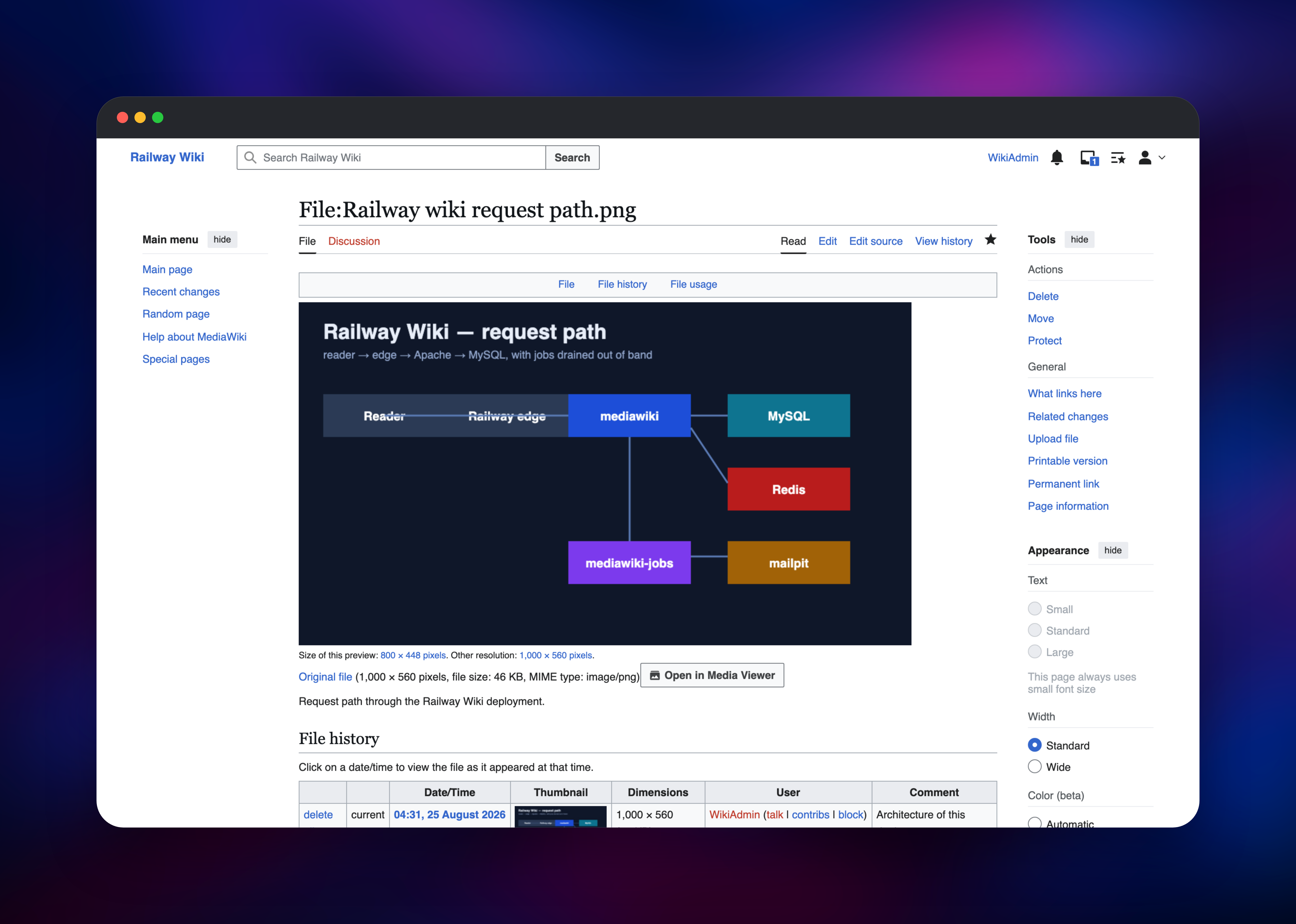 Uploaded diagram file page showing its generated thumbnail