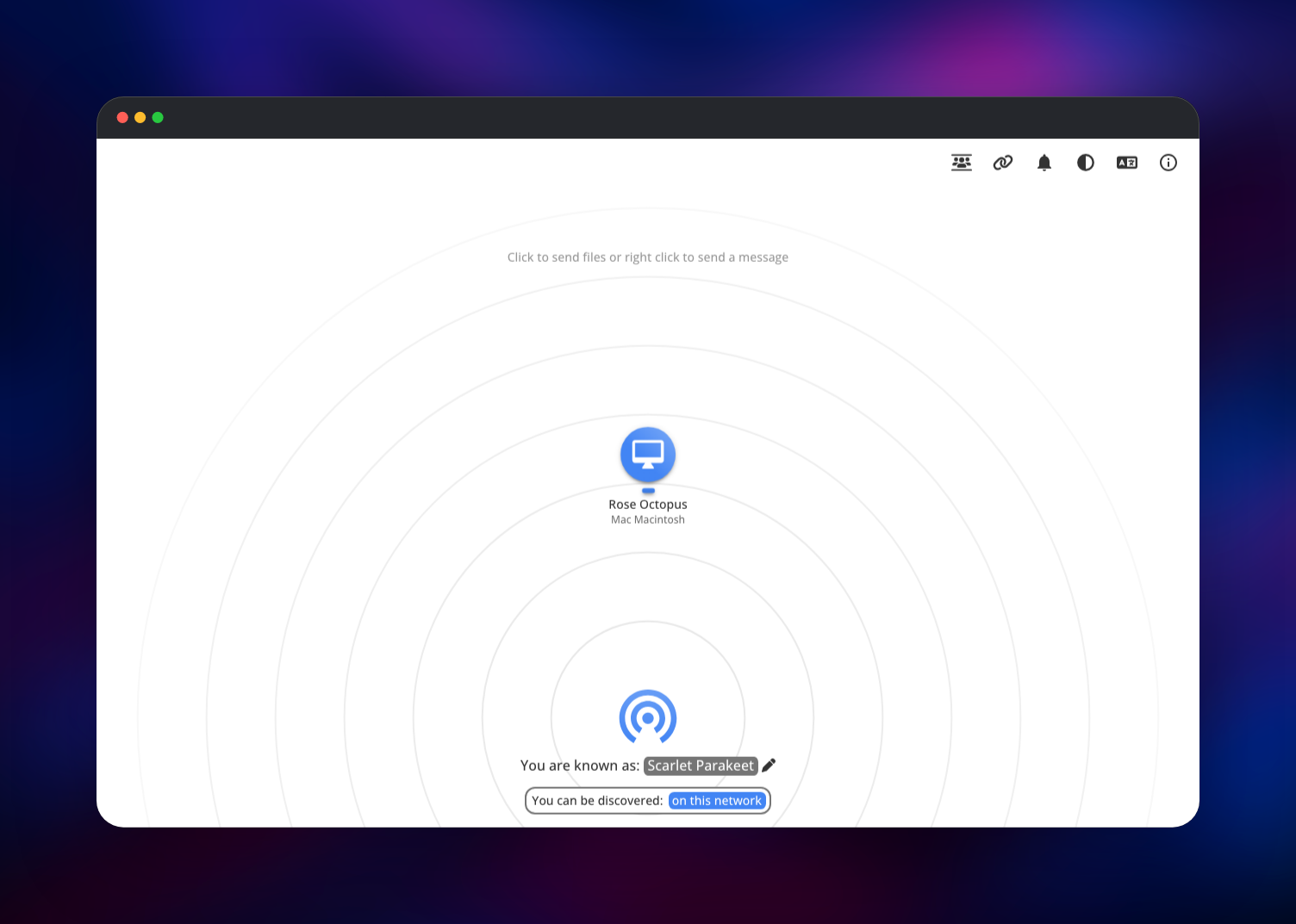 Two PairDrop devices discovering each other on one network