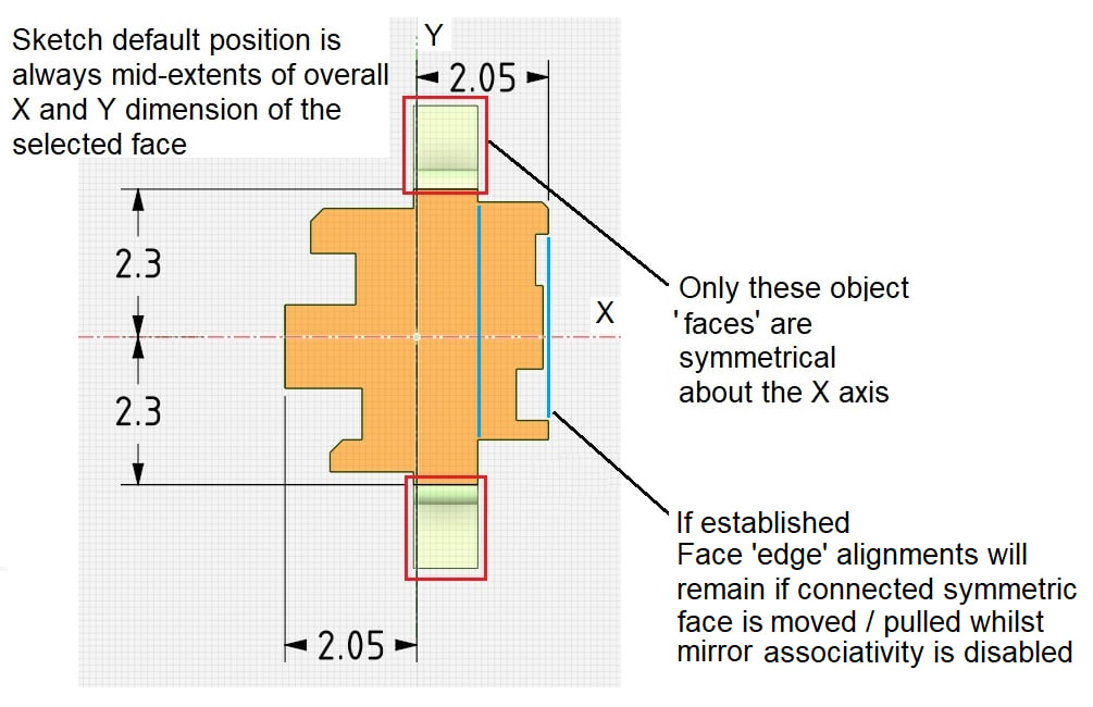 DesignSpark Mechanical Mirror symmetry with construction line