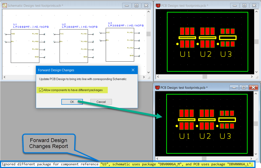Update the PCB from the schematic