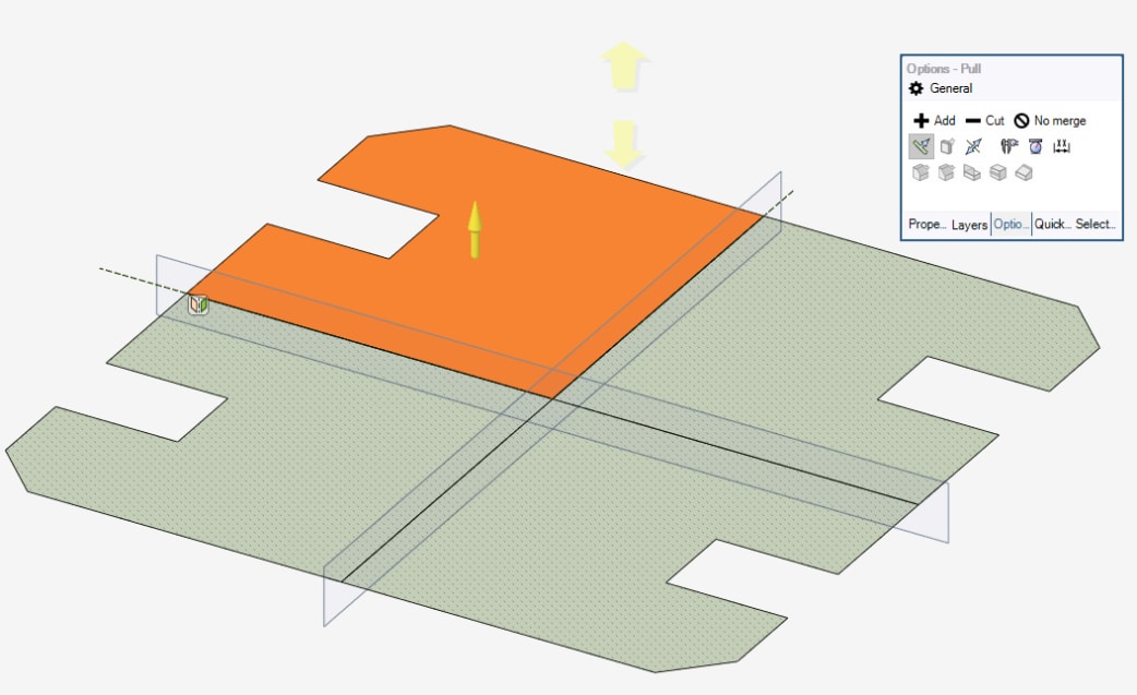 DesignSpark Mechanical Mirror symmetry with construction line