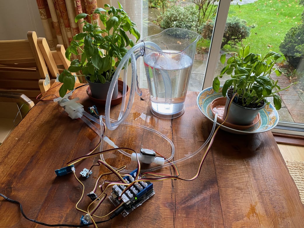 Using the Grove Smart Plant Care Kit for Arduino Circuit Diagram