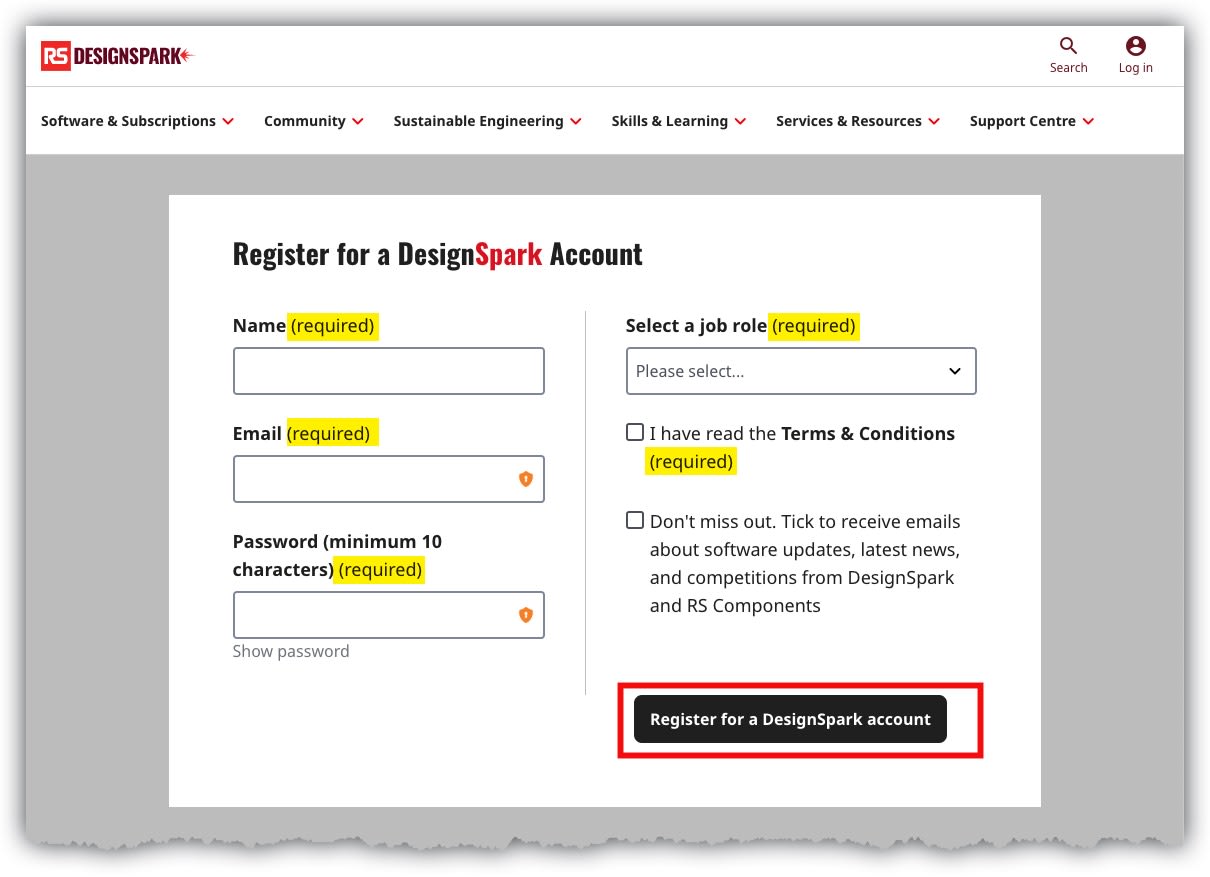 registration page 1