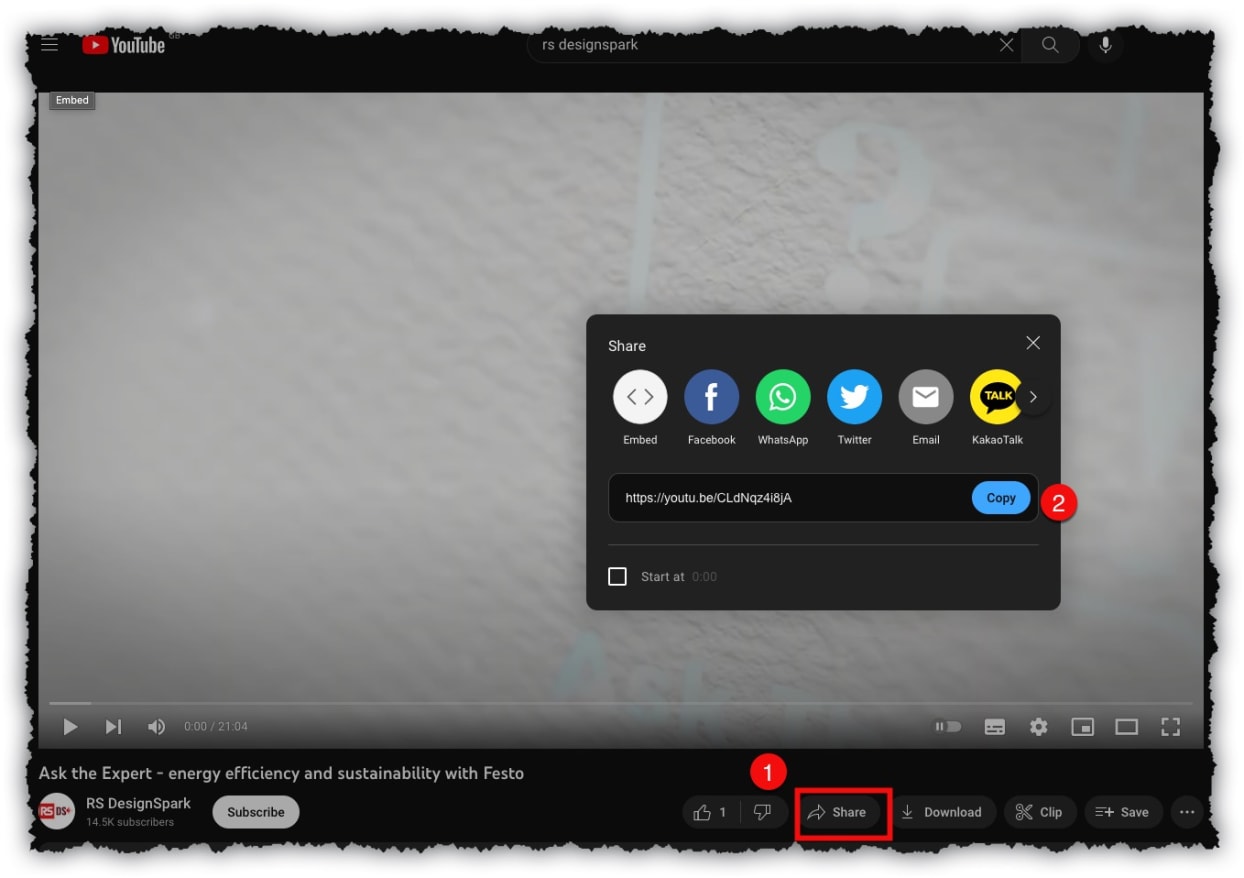 copy video share code