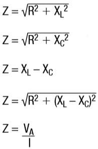 Impedance Formulas (in series)