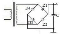 capacitor filtering bridge rectifier circuit