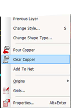 Clear Copper in Menu