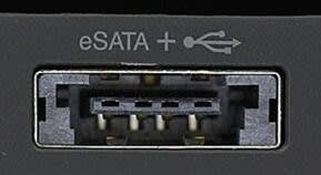 Image of an eSATA+ port