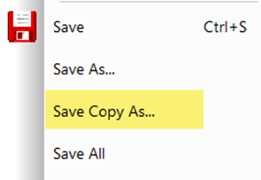 Save Copy as