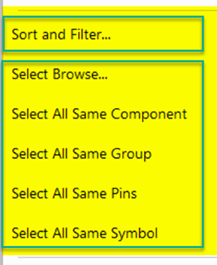 Options for simple selection and sorting tools