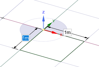 3D view with setting at 1m