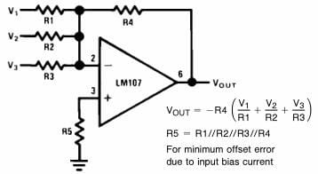 Inverting Summing Amplifier Circuit