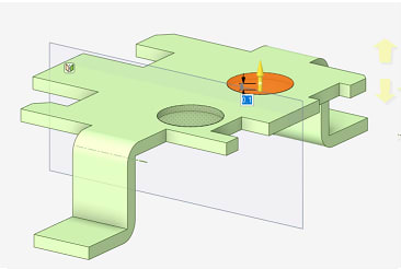 Display the Body - Pull cut ONLY ONE of the circles into the Body