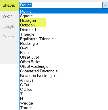 new Pad Shapes Hexagon and Octagon in v10