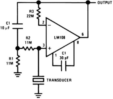 Amplifier Circuit for Piezoelectric Transducer