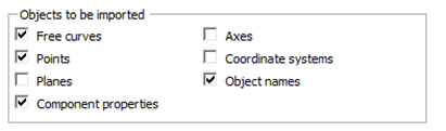 Objects to be imported