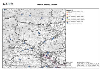 Figure 9: Map showing Seabird Nesting Counts