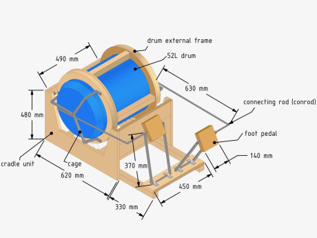 Mechanical CAD drawing of Pedal n Spin design