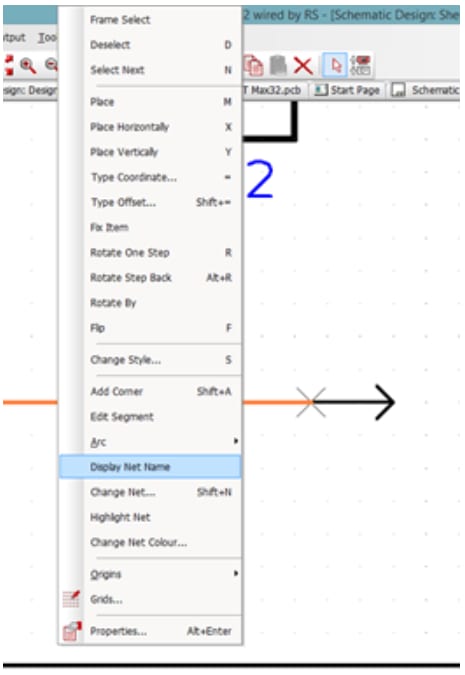 Display Net Name in Menu