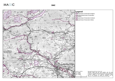 Figure 6: Map showing SACs