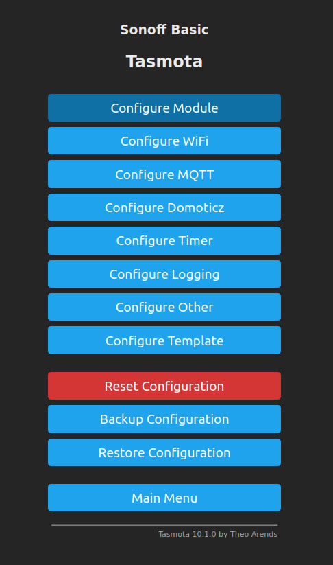 configuration options