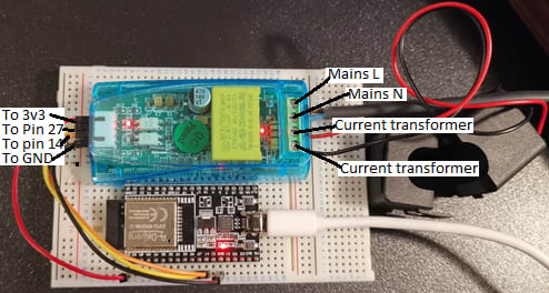 Mains power monitor construction