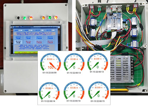 System assembly showing display screen