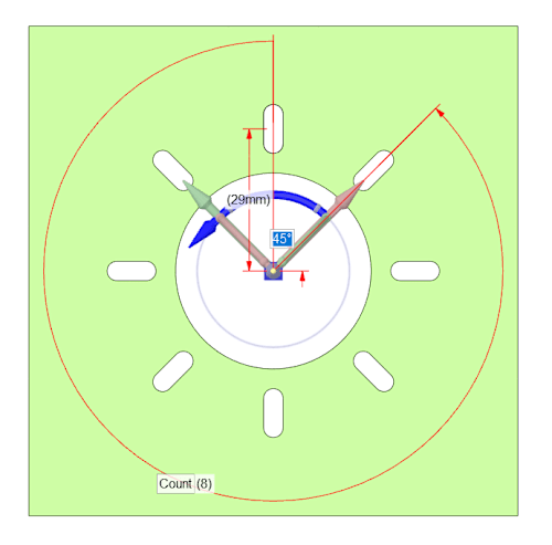 Rotational Slot - Option 1 - Drag around axis