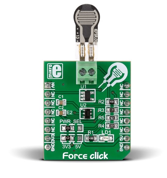 Force click board with force sensing resistor