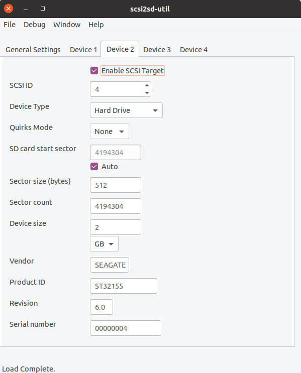 configuration for the second 2GB drive