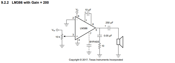 Circuit for LM386