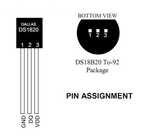 DS18B20 DALLAS 18B20 TO-92 1 Wire Digital Temperature Sensor For