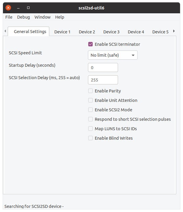 Configuring the scsi2sd-util6