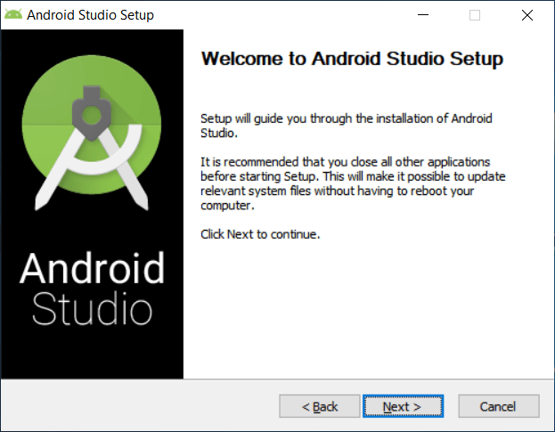 Android Setup screen