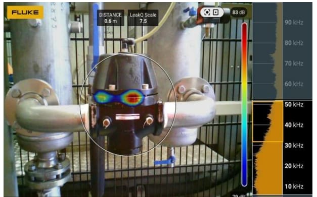 Fluke ii910 identifying the size of a leak