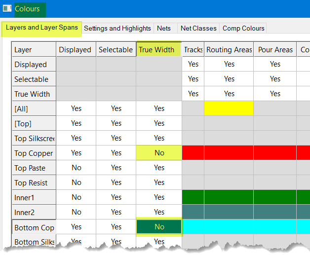 Settings - Layers and Layer Spans