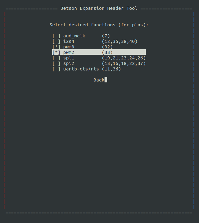 Screen shot of the Jestson Expansion Header Tool - Function