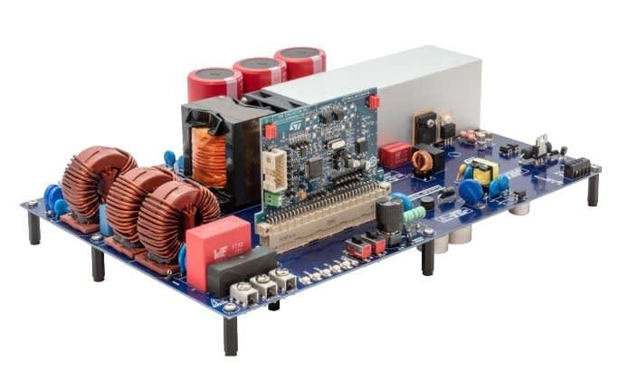 image shows the STEVAL-DPSTPFC1 reference design board