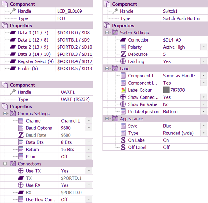 Properties - Settings