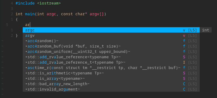 Code completion in Neovim on the Okdo ROCK 4 C+