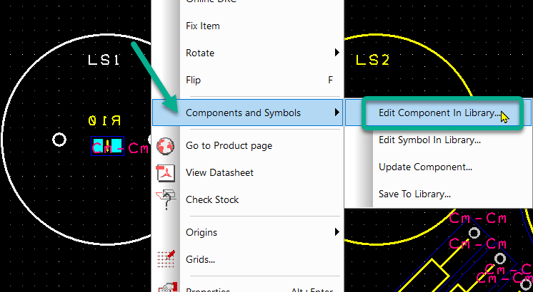 Edit Component in the Library