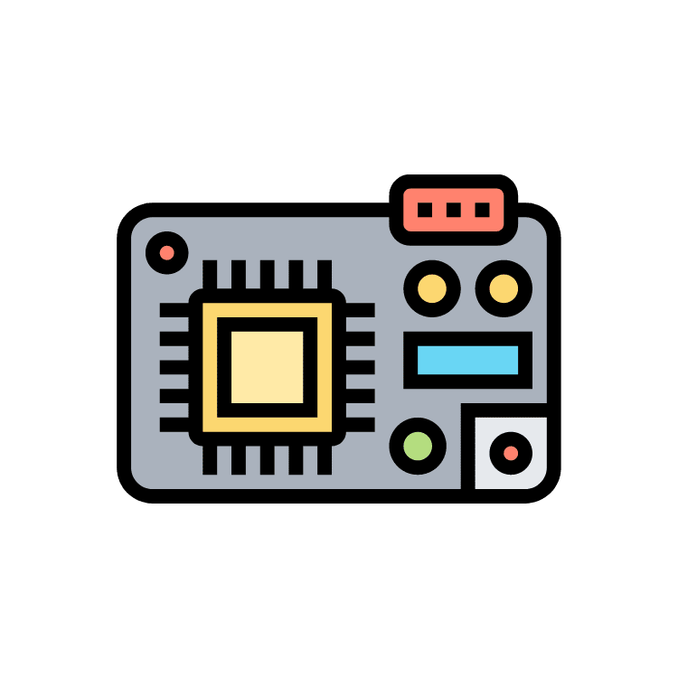 At the centre of the computer is the microcontroller