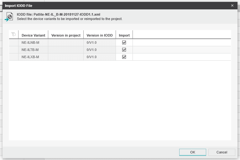 Importing IODD files