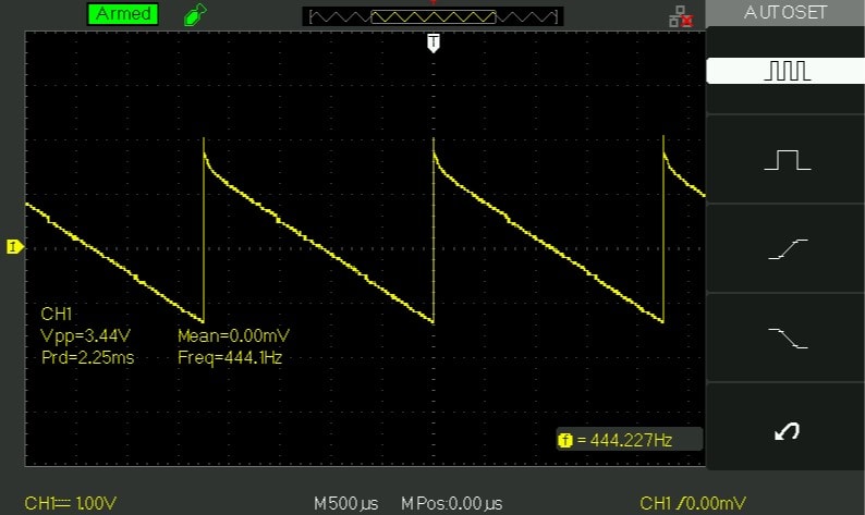 fixed frequency output of the 40106 Saw configuration