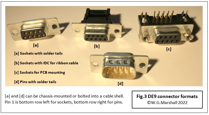 DE9 Connector formats