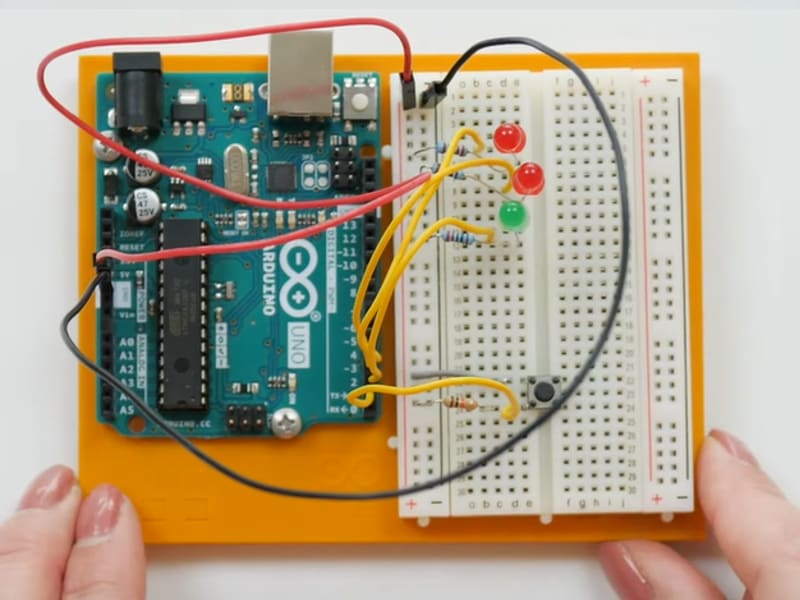 connect ground and power to the UNO board