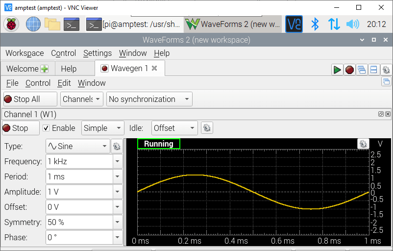 WaveForms screen
