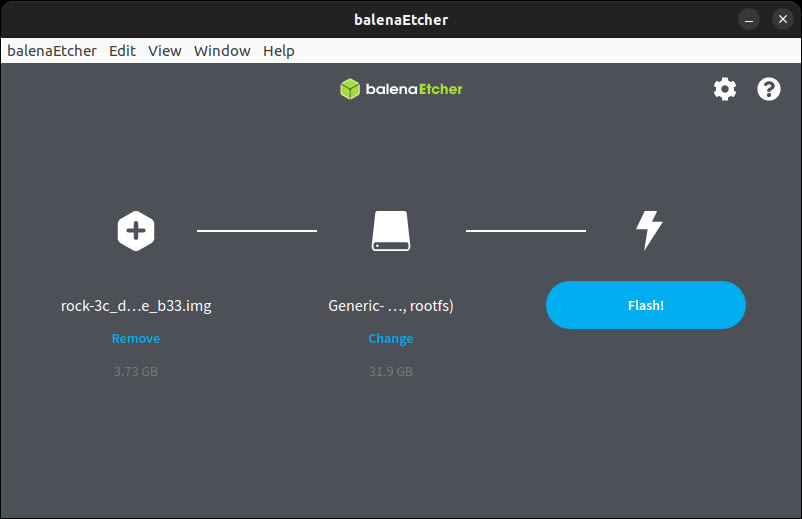 belenaEtcher Flash Screen
