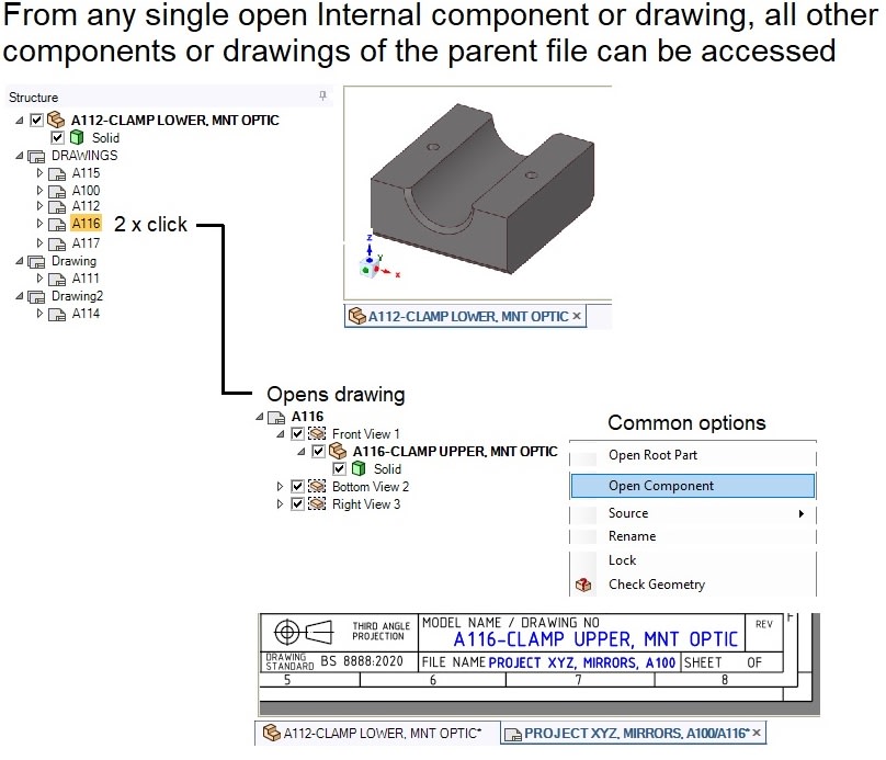 Internal Components and their Drawings