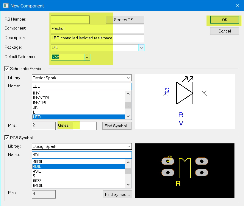 Component details need entering